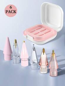 兼容 Apple Pencil 笔尖，升级版 6 支装替换笔尖，带笔盒，不易磨损，笔尖纤细，精准操控，金属笔尖，兼容 Apple Pencil 第一代/第二代/USB-C/iPad Pro Pencil