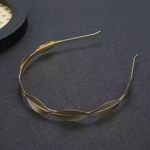 Bandă minimalistă cu venă aurie, accesoriu de păr luxos cu textură metalică, bandă elegantă în stil francez pentru purtare zilnică