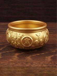 畅销黄铜风水招财罐，装饰黄铜招财罐，黄铜工艺品，饰以金沙双鱼五福风水罐 - 彩色 - 查看 11