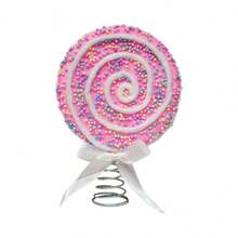 Christmas Lollipop Tree Topper With Spring Creative Candy Tree Hat Ornament For Home Office Party - Pink - View 6
