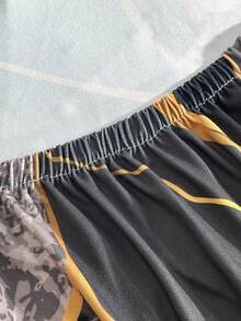 1pc High Elastic Digital Printed, Removable Sofa Seat Cushion Cover, Soft & Comfortable Fabric, Reusable Digital Printed Milk Silk Elastic Sofa Slipcover, Suitable For All Seasons