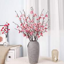 1/80 Stücke künstliche Seiden-Pflaumenblüten-Zweige ohne Stiel, echte Berührung für Heim-Tisch, Hochzeitsstrauß, Strand-Themen-Party-Dekoration ohne Vase, Künstliche Pflanzen, Heim, Esszimmer, Wohnzimmer, Außengarten-Dekoration, Muttertags-Geschenke, Geburtstags-Geschenke, Abschlussgeschenke, Hochzeitssaison - Pink - Übersicht 5