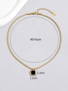 1pc 18K Gold Plated Stainless Steel Woven Choker Necklace, Suitable For Daily Wear And Holiday Gift - 彩色 - 查看 3