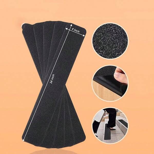 2Pcs Anti-Slip Stickers,Anti-Slip Stair Mats,Pre-Cut Anti-Slip Tape For Stairs,Room Decor,Home Decor,Increase Friction,Suitable For Indoor And Outdoor Stairs,Steps And Skateboards,Outdoor Anti-Slip Strips