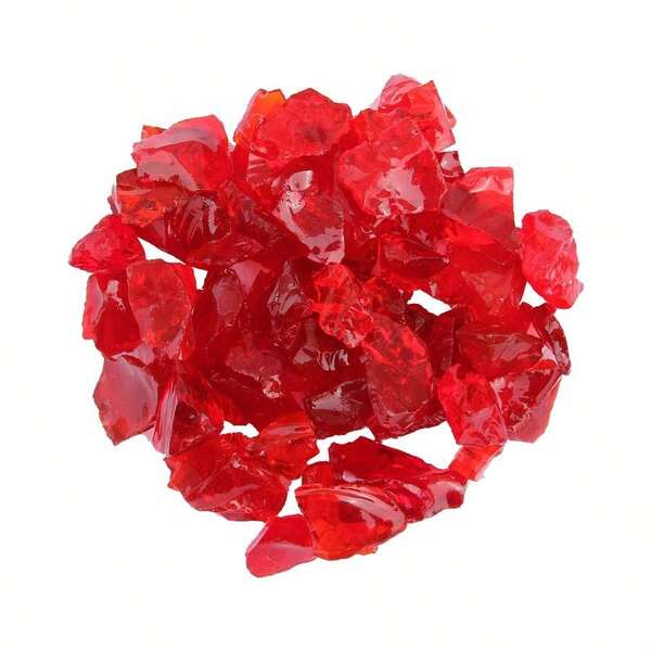 RGLASS-RED Pit Fire Glass I N, Extreme Tempature Rating, Good For Propane Or Natural Gas, 10 Pounds, 10 Lb