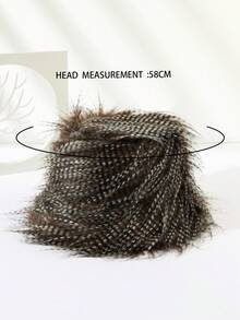1pc新款扎染人造毛皮斗笠，女士冬季时尚保暖帽，蓬松防风防寒帽，适合日常佩戴冬季装备 - A - 查看 7