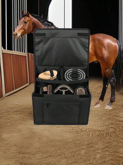 Convenient Installation Horse Stable Tack Bag, Extra Pockets For Multifunctional Horse Gear Storage Box