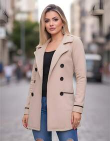 Women Overcoats - Beige - View 6