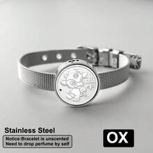 1 Pc The 12 Chinese Zodiac Animals Stainless Steel Aromatherapy Bracelet Diffuser Jewelry Adjustable Essential Oil Diffuser Perfume Bracelet Strap Bracelets - Silver - View 20
