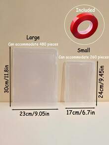 1 cutie organizator cosmetic multifuncțională cu bandă adezivă - esențială pentru călătorie, machiaj și bijuterii, organizator cu pietre și sclipici pentru unghii, organizator de toaletă pentru pietre și pensule, cutie de depozitare goală de dimensiuni mari pentru machiaj