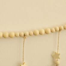 一套木质月亮星星挂饰，波西米亚风格墙饰，镂空雕刻设计，手工天然木珠，乡村农舍风格，编织挂饰，北欧简约波西米亚风墙饰，优雅家居装饰，适用于客厅、卧室、壁炉、玄关、咖啡厅角落、节日派对装饰 - 彩色 - 查看 7