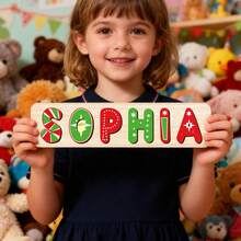 Personalized Name Puzzle, Baby Name Puzzle, Baby Boy Or Girl Early Education Toy, 3D Letter Puzzle Toy, Wooden Letter Puzzle, Baby 1st Birthday Gift, Wooden Puzzle, Personalized Gift, Birthday Gift, Customized Wooden Puzzle Toy, Anniversary Gift, Building Block Gift Set - Red and Green - View 2