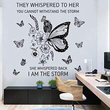 Inspirational Wall Art Positive Quotes Wall Decor Motivational Wall Decals Saying Quotes Wall Stickers Peel And Sticker Wall Decoration Flower Vine Butterfly Wall Sticker For Bedroom Living Room Home Office.-Liuruisongdediana