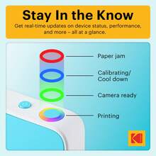 KODAK Printomatic+ Instant Print Digital Camera 10MP Portable Camera With Interactive RGB LED Status Indicator, Prints Full-Color Photos On Zink 2x3" Sticky-Backed Photo Paper - Easy & Fun - Blue - View 5