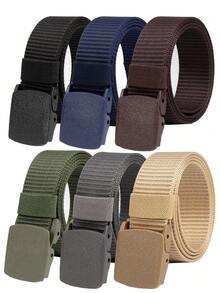2pcs Men's Sports Waist Belt, Nylon Tactical Belt, Plastic Buckle, Outdoor Tie Down - A - View 1