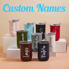 Personalized Stainless Steel Wine Tumbler With Lid, Bridesmaid Birth Flower Tumbler, Custom Insulated Travel Mugs, Name Coffee Cup For Her, Personalized Tumbler,Custom Tumblers,Insulated Tumblers,Custom Travel Mugs,Custom Gifts,Bridesmaid Gifts,Custom Drinkware,Name Tumblers,Birth Flower Cup,Tumbler With Lid,Bridesmaid Tumbler,Custom Travel Mug,Wedding Gifts.,Festive Calendar - Horizontal Name Customization - View 1