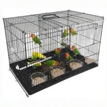 Jaula para Aves pequeñas Medianas Agapornis Canarios Cotorritos Australianos Finches Pajarera Espaciosa con reja divisora fácil de Limpiar y Segura con Accesorios - como en la foto - Ver 1