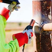 Wells Lamont Leather Work Gloves With Safety Cuff, Double Palm, Split Cowhide, X-Large (4050XL) - ColorB - View 2