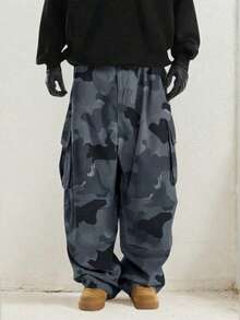 男士休闲时尚工装裤，户外迷彩工装裤，秋冬款 - 深灰色 - 查看 5