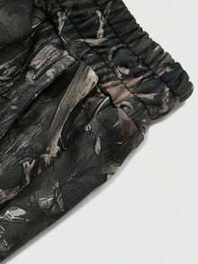 Y2K Streetwear Camouflage Print Wide Leg Pants - Unisex Gothic Letter Graphic Loose Casual Trousers - 墨綠色 - 查看 4