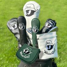 Golf Putter Head Covers With Magnetic Closure, Embroidery Pattern, Cone Shaped, Unisex Design, Clubs Protector - Multicolor - View 11