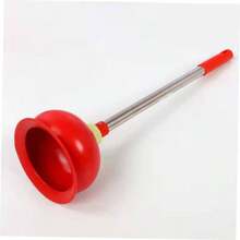 Desatascador de Inodoro de Herramienta de Limpieza de Drenaje para Baos y Cocinas Eficaz y Prctica para Obstrucciones Tuberas - Rojo - Ver 3