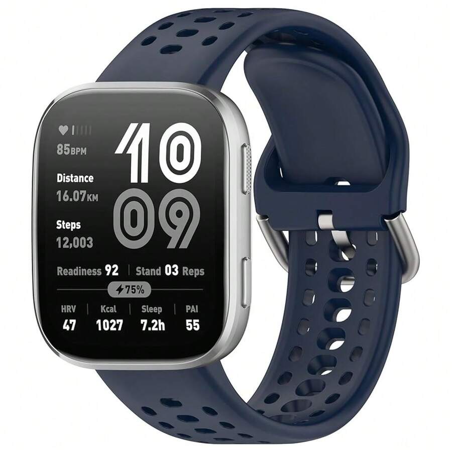 Compatible With Amazfit Bip 6 Band, 22mm Width Silicone Replacement Strap For Amazfit Bip 6 Smartwatch{Inchcolor_nameinch:InchNavyBlueinch} - Navy Blue - View 1