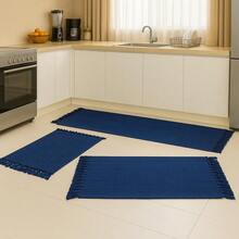 Kitchen Runner Rug Set, 3 Pieces - Mavi - Görünüm 2