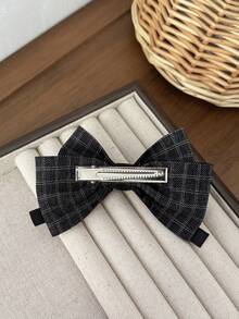 1pc Women's Simple Fashion Heart Plaid Bow Hair Clip, Elegant And Generous High-End Hair Accessory Alligator Clip, Suitable For Daily Commute, Holiday Gatherings, Birthday Parties, Shopping, Travel, Photography, And Any Occasion. A Great Gift For Your Best Friend, Claw Clips, Hair Claws, Hair Slide, Hair Barrettes, Head Accessories, Hair Accessories For Women - Multicolor - View 8