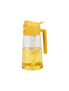 1 件 16 盎司/470 毫升玻璃橄榄油喷雾器，用于烹饪 - 二合一橄榄油分配器，适用于厨房小工具、空气炸锅、沙拉和烧烤 - 黑色