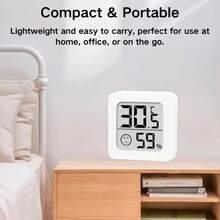 Smart Indoor Thermometer, Mini LCD Digital Thermometer, Precise Indoor Temperature & Humidity Monitoring, Easy Reading, Suitable For Home, Room, Office, Car, Wine Cabinet - White - View 13