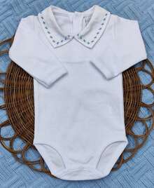 Baby's Going-Home Outfit - Knitted Jumpsuit - 天藍色 - 查看 3