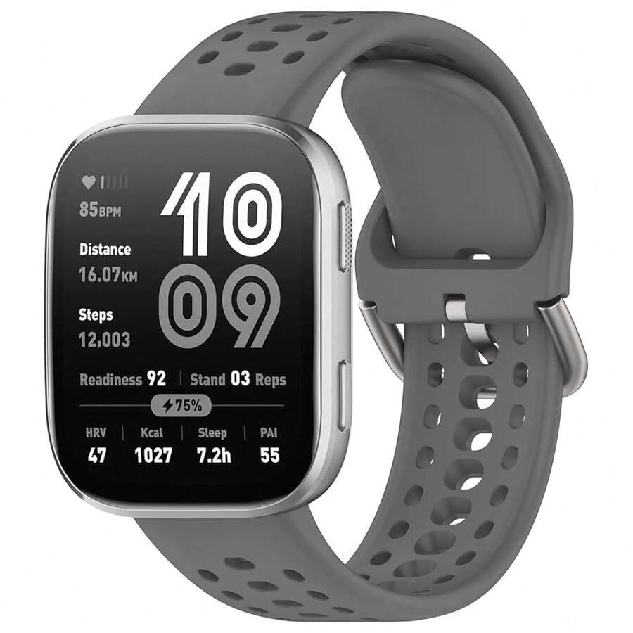 Compatible With Amazfit Bip 6 Band, 22mm Width Silicone Replacement Strap For Amazfit Bip 6 Smartwatch{Inchcolor_nameinch:InchDeepGreyinch} - 深灰色 - 查看 1