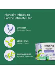 The Honey Pot Company  Cotton Cover Calming Herbal Infusion Long Liners - 30ct - 1 - 查看 7