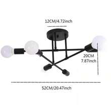 1 st taklampa i metall, minimalistisk modern ljuskrona med flera huvuden för sovrum, hall, arbetsrum, foajé (exklusive glödlampa)