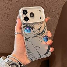 Anime Girl Expressive Art  Case, Shockproof Clear Protective Covers With Vibrant Eye & Emotional Design For Anime Fans - Multicolor - Ver 8