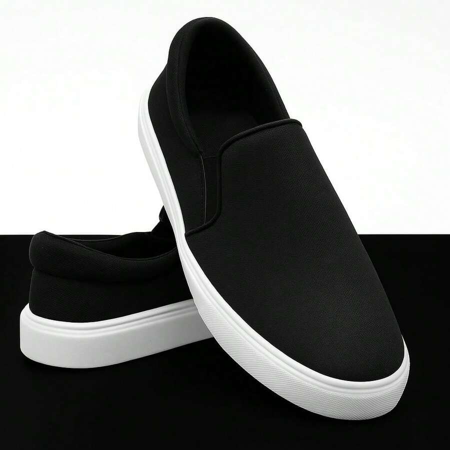 Casual Slip-On Sneakers For Unisex Sportswear - màu đen - Xem 1