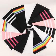 Plus Size Thigh High Socks For Women Cotton Boot Femboy Thigh High StocFKings Striped Over Knee High Socks Leg Warmers{Inchcolor_nameinch:Inch1PairPlusSize:Blackinch} - 黑色 - 查看 7