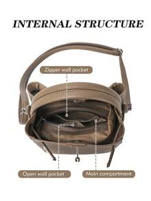 Classic Retro Women's Handbag, Fashionable Crossbody Bag-Wallet, Suitable For Women's Commute And Autumn/Winter Matching, Bags Ladies Elegant - Dark Grey - View 9