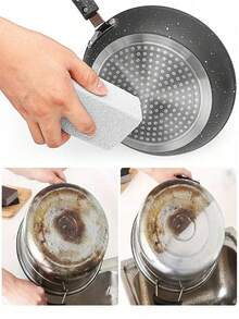 1 pieza Ladrillo de limpieza para horno de barbacoa, piedra rascadora de limpieza de barbacoa, cepillo de limpieza multifuncional de manchas y aceite que se puede cortar, adecuado para estufas, fregaderos, vajilla, sartenes, limpieza de rejillas de barbacoa, cocina, baño, hogar, suministros para el hogar, regalo navideño - Multicolor - Ver 3