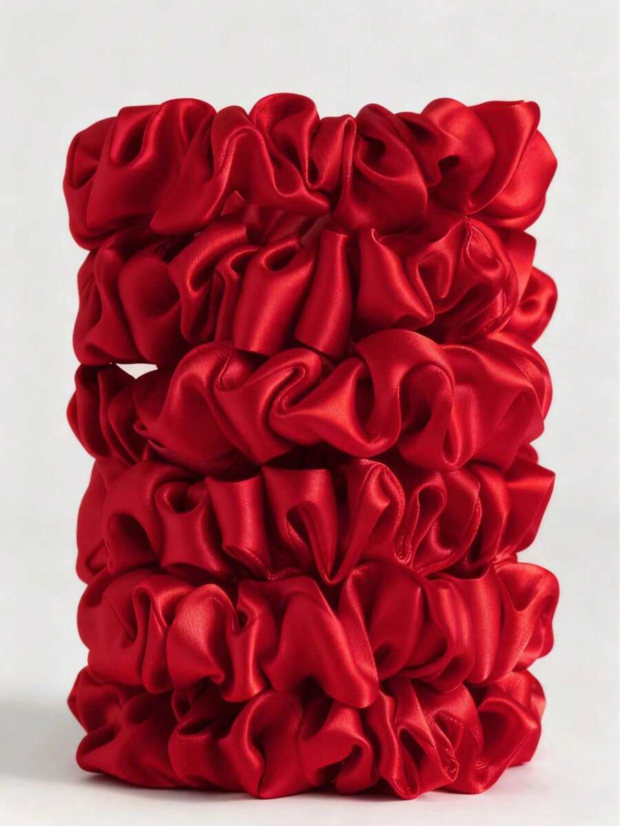 5 chiếc dây buộc tóc satin đỏ thanh lịch, phụ kiện tóc nữ, dụng cụ làm đẹp, phụ kiện uốn tóc, phù hợp cho nữ, mùa thu, du lịch, dụng cụ làm tóc, phụ kiện nữ, sản phẩm chăm sóc tóc, uốn tóc, dây buộc tóc, phụ kiện uốn tóc, trang trí Giáng sinh, dây buộc tóc đuôi ngựa, dây buộc tóc thể thao chạy bộ, dây chun. - Đỏ - Xem 1