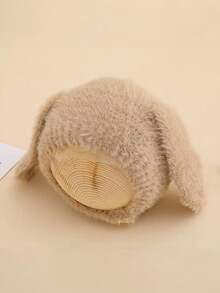 1pc Baby Solid Color Cute Cat Ear Warm Knit Beanie Hat With Earflaps, Unisex - 1PC - View 9