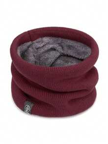 Knitted Scarf Unisex, Thermal Lined Thick Warm Scarf For Students, Versatile For Outdoor, Cycling, Winter