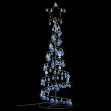 LED Christmas Tree With Baubles 100 LEDs Warm White 150 Cm - Blue - View 7