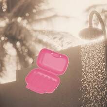 VIBES 2 Jaboneras de Viaje - Set de Caja Jabonera Sellada a Prueba de Fugas, Portaón Portátil y Duradero, Soap Cover para Baño, Ducha, Maleta de Gym o Equipaje, Oficina (Rosa) - Rosa - Ver 6