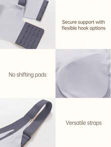 Light Chest Support Binder Bra, Soft Support Seamless And Lightweight, Breast Shaping Push Up With Side Support For Large Breasts, Elegant And Comfortable - Dusty Blue - View 10