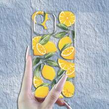 1pc Phone Case - Premium Lemon Phone Case With A High-End Feel And Advanced Lens Protection, Suitable For Both Men And Women, Compatible With  15, 15 Plus, 15 Pro, 15 Pro Max, 14, 14 Plus, 14 Pro, 14 Pro Max, 13, 13 Mini, 13 Pro, 13 Pro Max, 12valentine's Day Phone Cases  16 Case  Case  17 Pro Max Case - Clear - View 2
