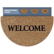 'Welcome' Half Moon Doormat Welcome Mat For Outdoors Large Front Door Entrance Mat 30x17 Brown XT006-HMW - WelcomeBold - View 1