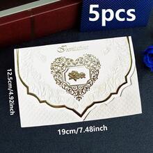 1/5/10 st utsökt glitterinbjudningsbrev, exklusivt kärleksinbjudningsbrev, förgyllt personligt glitterhälsningskort, lämplig för bröllopsdagar, brudfester, förlovningsfester och inbjudningar till årsdagsmiddagar. - Multifärgad - Visa 8