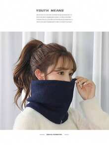 Knitted Scarf Unisex, Thermal Lined Thick Warm Scarf For Students, Versatile For Outdoor, Cycling, Winter